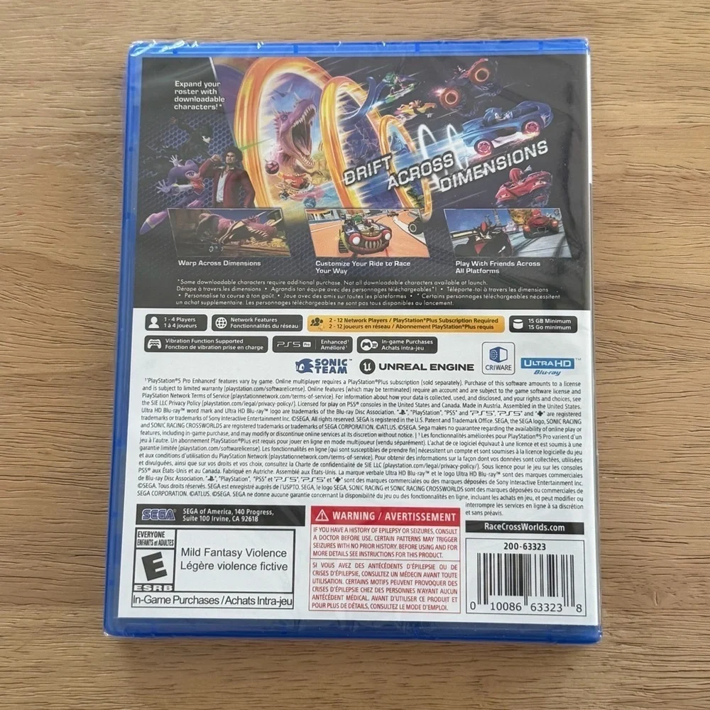 Sonic Racing: Crossworlds SEGA Sony PlayStation 5 PS5 Brand New Sealed